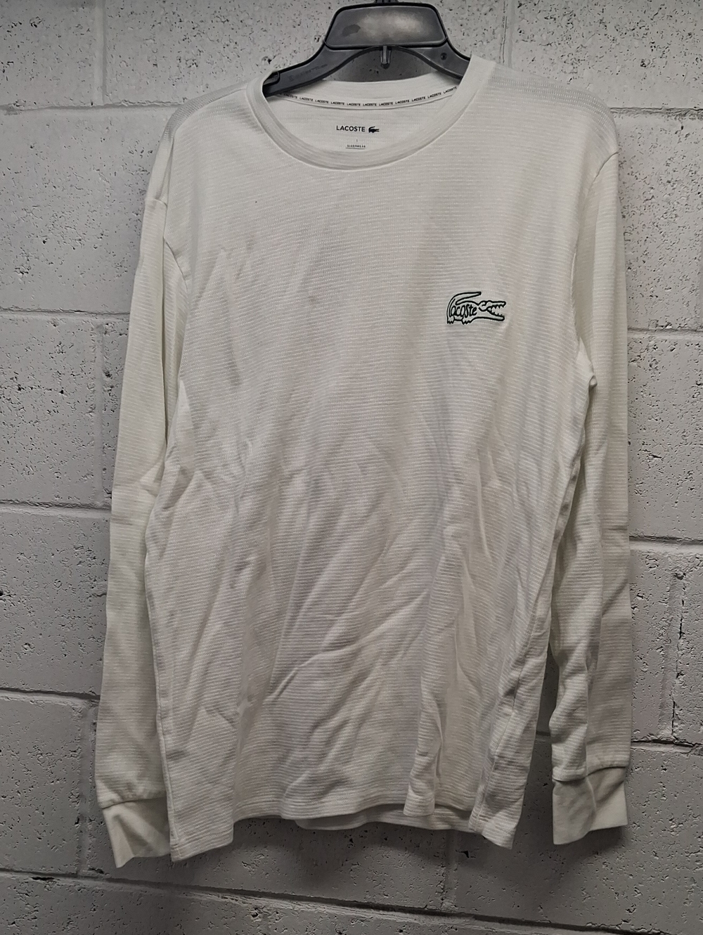 NWT Mens Lacoste Waffle Knit Thermal Long Sleeve Shirt